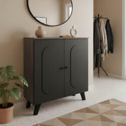 Παπουτσοθήκη-ντουλάπι Cathi pakoworld σε oak - anthracite απόχρωση 80x34x95εκ