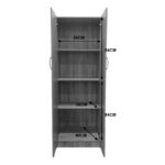 Ντουλάπα δίφυλλη Athos pakoworld σε sonoma-λευκή απόχρωση 60x42x180εκ - Image 6