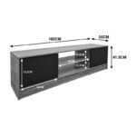 Έπιπλο τηλεόρασης Sasa pakoworld sonoma-ανθρακί 150x35x41.5εκ - Image 5