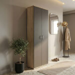 Παπουτσοθήκη-Ντουλάπα Racka pakoworld sonoma-ανθρακί 58x34x186εκ