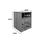 Κομοδίνο Lenea pakoworld ανθρακί 40x40x50εκ - Image 4