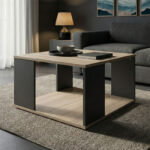 Τραπέζι σαλονιού Zelegan pakoworld sonoma-ανθρακί 60x60x39εκ