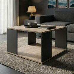 Τραπέζι σαλονιού Zelegan pakoworld sonoma-ανθρακί 60x60x39εκ