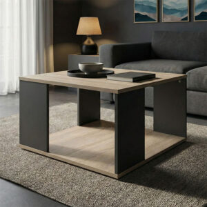 Τραπέζι σαλονιού Zelegan pakoworld sonoma-ανθρακί 60x60x39εκ