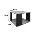 Τραπέζι σαλονιού Zelegan pakoworld sonoma-ανθρακί 60x60x39εκ - Image 5