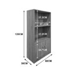 Βιβλιοθήκη Tekaro pakoworld λευκή 60x30x120εκ - Image 9