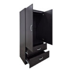 Ντουλάπα δίφυλλη με 2 συρτάρια Alvia pakoworld wenge 80x51.5x180εκ - Image 2