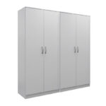 Ντουλάπα τετράφυλλη Athos Ι pakoworld λευκή 160x42x180εκ - Image 2