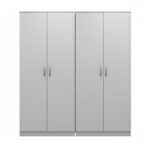 Ντουλάπα τετράφυλλη Athos Ι pakoworld λευκή 160x42x180εκ - Image 3