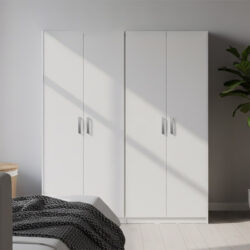 Ντουλάπα τετράφυλλη Athos Ι pakoworld λευκή 160x42x180εκ