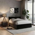 Κρεβάτι Dellia pakoworld με αποθηκευτικό χώρο pu μαύρο 120x200εκ - Image 2