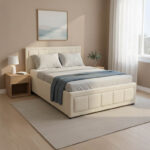 Κρεβάτι Huga pakoworld με αποθηκευτικό χώρο ύφασμα μπεζ 120x200εκ - Image 2