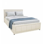 Κρεβάτι Huga pakoworld με αποθηκευτικό χώρο ύφασμα μπεζ 120x200εκ