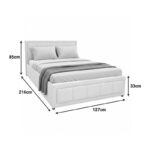 Κρεβάτι Huga pakoworld με αποθηκευτικό χώρο ύφασμα μπεζ 120x200εκ - Image 8