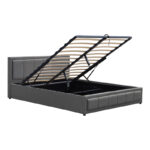 Κρεβάτι Huga pakoworld με αποθηκευτικό χώρο βελούδο ανθρακί 160x200εκ - Image 3