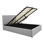 Κρεβάτι Snuggle pakoworld με αποθηκευτικό χώρο ύφασμα γκρι 120x200εκ - Image 3