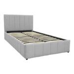 Κρεβάτι Snuggle pakoworld με αποθηκευτικό χώρο ύφασμα γκρι 120x200εκ - Image 4