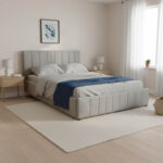 Κρεβάτι Snuggle pakoworld με αποθηκευτικό χώρο ύφασμα γκρι 160x200εκ - Image 2