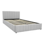 Κρεβάτι Snuggle pakoworld με αποθηκευτικό χώρο ύφασμα γκρι 160x200εκ - Image 3