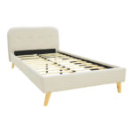 Κρεβάτι LumiLux pakoworld ύφασμα σε μπεζ απόχρωση 100x200εκ - Image 3