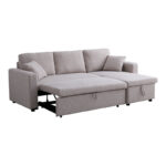 Γωνιακός αναστρέψιμος καναπές κρεβάτι Kamore pakoworld με αποθηκευτικό χώρο μπεζ ύφασμα 223x146x85εκ - Image 3