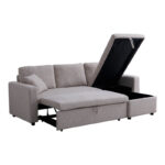 Γωνιακός αναστρέψιμος καναπές κρεβάτι Kamore pakoworld με αποθηκευτικό χώρο μπεζ ύφασμα 223x146x85εκ - Image 4