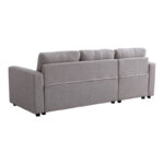 Γωνιακός αναστρέψιμος καναπές κρεβάτι Kamore pakoworld με αποθηκευτικό χώρο μπεζ ύφασμα 223x146x85εκ - Image 6