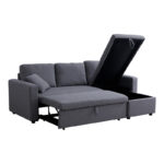 Γωνιακός αναστρέψιμος καναπές κρεβάτι Kamore pakoworld με αποθηκευτικό χώρο γκρι ύφασμα 223x146x85εκ - Image 4