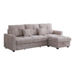 Γωνιακός αναστρέψιμος καναπές κρεβάτι Comfie pakoworld με αποθηκευτικό χώρο μπεζ ύφασμα 260x156x98εκ