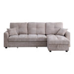 Γωνιακός αναστρέψιμος καναπές κρεβάτι Comfie pakoworld με αποθηκευτικό χώρο μπεζ ύφασμα 260x156x98εκ - Image 5