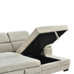 Γωνιακός καναπές-κρεβάτι αριστερή γωνία Dreamora pakoworld με αποθηκευτικό χώρο ύφασμα μπεζ 270x167x82εκ - Image 7