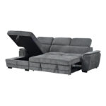 Γωνιακός καναπές-κρεβάτι δεξιά γωνία Dreamora pakoworld με αποθηκευτικό ύφασμα ανθρακί 270x167x82εκ - Image 3
