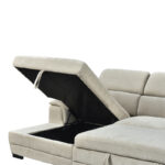 Γωνιακός καναπές-κρεβάτι δεξία γωνία Dreamora pakoworld με αποθηκευτικό ύφασμα μπεζ 270x167x82εκ - Image 7