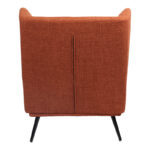 Πολυθρόνα Mareta pakoworld terracotta ύφασμα με πόδι σε μαύρη απόχρωση 83x80x99εκ - Image 5