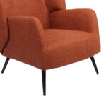 Πολυθρόνα Mareta pakoworld terracotta ύφασμα με πόδι σε μαύρη απόχρωση 83x80x99εκ - Image 7