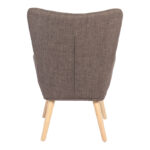 Πολυθρόνα-μπερζέρα Gerlina pakoworld καφέ ύφασμα με πόδι σε φυσική απόχρωση 71x64x94εκ - Image 6