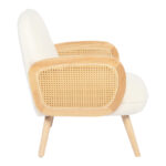 Πολυθρόνα Stedy pakoworld λευκό μπουκλέ ύφασμα με πόδι σε φυσική απόχρωση 78x64x82εκ - Image 4