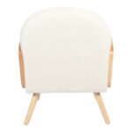 Πολυθρόνα Stedy pakoworld λευκό μπουκλέ ύφασμα με πόδι σε φυσική απόχρωση 78x64x82εκ - Image 6