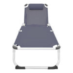 Ξαπλώστρα παραλίας Fevepe pakoworld βαρέως τύπου αλουμίνιο-textilene σε ανθρακί απόχρωση 58.5x185x29.5εκ - Image 3