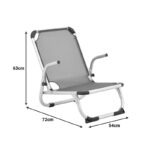 Καρεκλάκι παραλίας Playa pakoworld βαρέως τύπου με ψηλή πλάτη αλουμίνιο-textilene σε μπλε απόχρωση 54x72x63εκ - Image 7