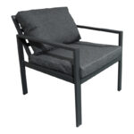 Σαλόνι Gardenly Ι pakoworld σετ 4τμχ αλουμίνιο σε ανθρακί απόχρωση με ανθρακί μαξιλάρια - Image 4