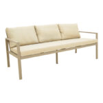 Σαλόνι Gardenly Ι pakoworld σετ 4τμχ αλουμίνιο σε απόχρωση cappuccino με γκρι-μπεζ μαξιλάρια - Image 2