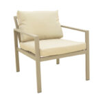 Σαλόνι Gardenly Ι pakoworld σετ 4τμχ αλουμίνιο σε απόχρωση cappuccino με γκρι-μπεζ μαξιλάρια - Image 3