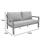 Σαλόνι κήπου Andasio pakoworld σετ 4τεμ αλουμίνιο κ σχοινί σε φυσική- μαξιλάρια σε γκρι απόχρωση - Image 12