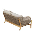 Καναπές 2θέσιος Verilan pakoworld μασίφ ξύλο ακακίας-ύφασμα σε φυσική-μπεζ απόχρωση 163x77x70εκ - Image 2