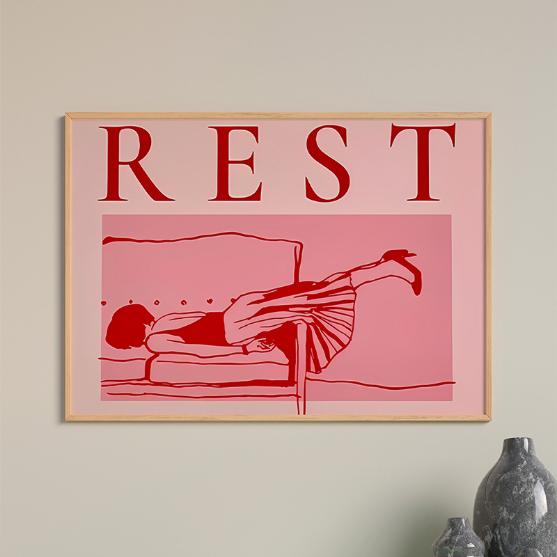 409-000062 Πίνακας Restika pakoworld με ψηφιακή εκτύπωση και πλαίσιο 48x1.5x33εκ