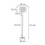 InLight Επιδαπέδιο φωτιστικό από χρυσό μέταλλο κρύσταλλο και υφασμάτινο καπέλο 1XE27 D:177cm (45360-Χρυσό) - Image 2