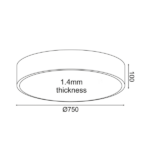 ΟΡΟΦΗΣ Φ/Σ LED 60W 5600LM CCT ΛΕΥΚΟ ΜΕΤ/ΚΟ D75XH10CM OPTIMUS - Image 2