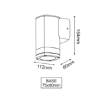 ^GU10 WALL LUMINAIRE 230V AC DARK GREY IP54 MAX.35W - Image 2