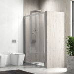Καμπίνα από τοίχο σε τοίχο με διάφανο κρύσταλλο PENTA 300 Cromo KARAG 90x190cm